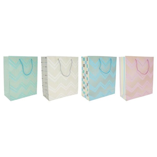 Darč.taška mix/4 cik-cak 18x24x8,5cm