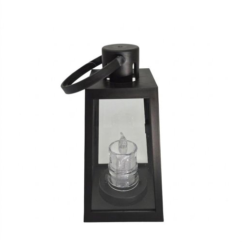 Led lucerna so sviečkou čierna 16/22/lgs-can