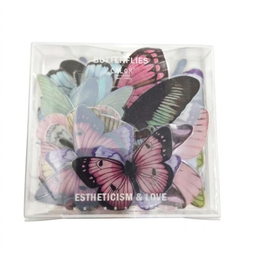 Motýle dekor mix farba s/32 x167