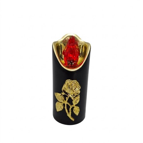 Svet.led rico s ružou black-gold-red 12,5cm/1/25/lux-bat - Jesenné dekorácie
