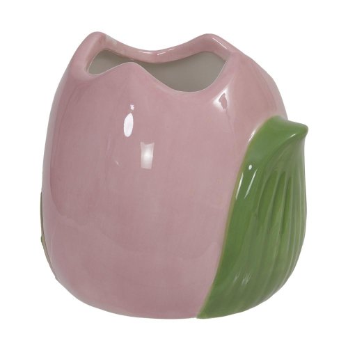Obal tulipán keramika 10x7x9cm ružový - Veľkonočné ozdoby