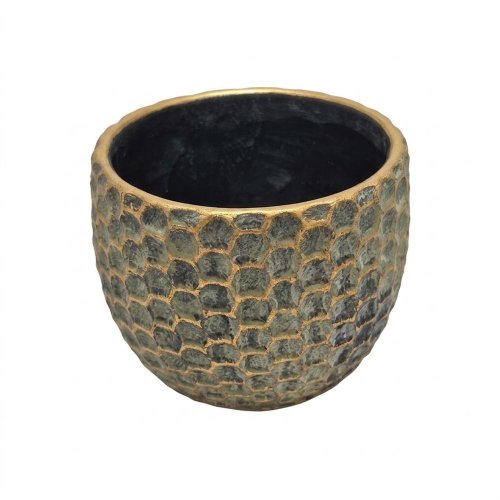 A1 obal cement zlato-zelený  11,5x11,5x9cm - Veľkonočné ozdoby