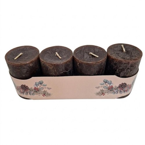Valec 4-pack rustic hnedý - Vianočné dekorácie