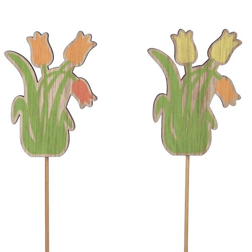 Zápich kytica tulipán drevo oranž/žltý mix s/16 7,5cm