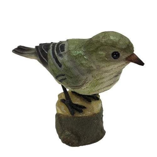Vtáčik poly. zel.-béžový 10,5x4x9,5cm