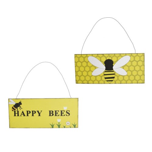 Záves včielka kov žlt. 30x13cm - Veľkonočné ozdoby