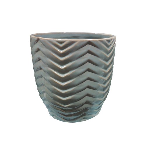 Keram.obal cik-cak bl.modrý 16x16x15,5cm - Umelé kvety