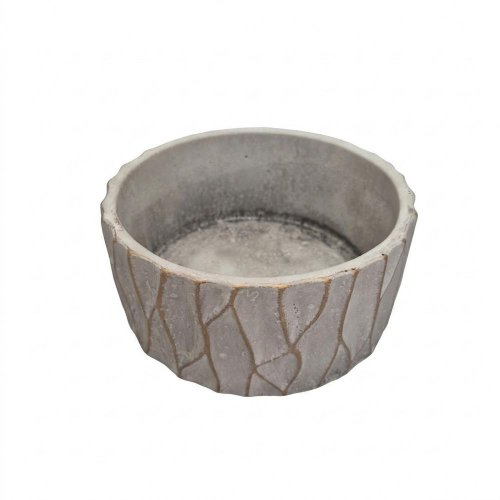 A5 obal cement biela  16x16x7,5cm - Umelé kvety