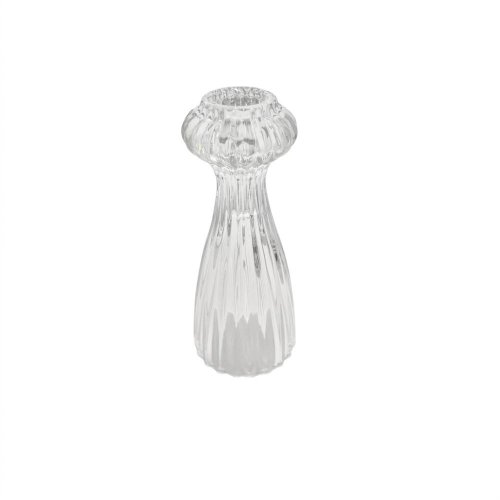 Svícen sklo v15,3 cm/ průměr 6,4 cm