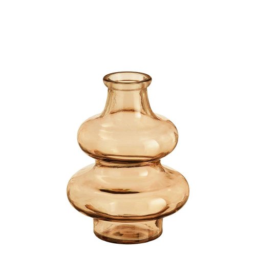 Váza sira sklo sv hnědá v16/průměr 14 cm
