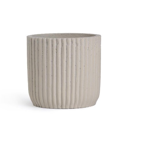 Obal cement vrúbky béžový 12cm - Jesenné dekorácie