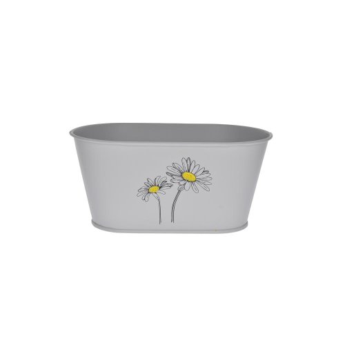 Obal kov ovál kvietky sivý 22,5x13cm - Vianočné dekorácie a ozdoby