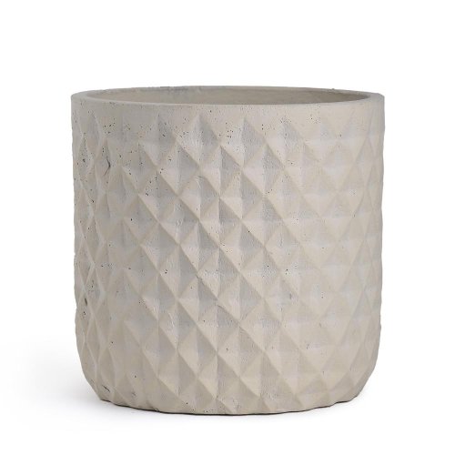 Obal cement kosoštvorec béžový 18cm - Jesenné dekorácie