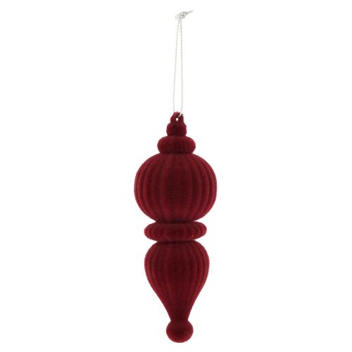 Záves ornament zamat plast 11cm červený - Vianočné dekorácie a ozdoby