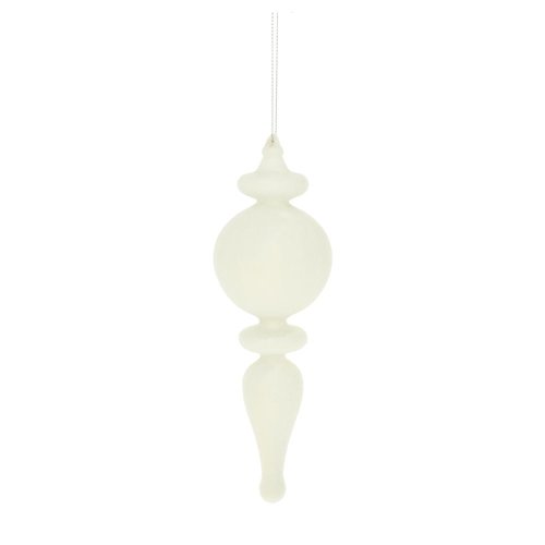 Záves ornament zamat plast 21 cm krém