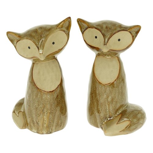 Líška porcelán 7.5*6.5*14cm mix - Vianočné dekorácie