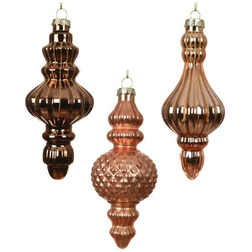 Ornament sklo záves mix hnedá 5,813,2cm 3ass