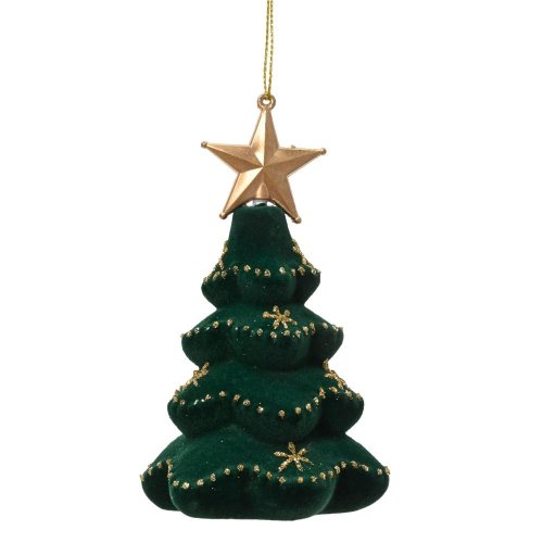 Stromček polyst.gliter zelený pr.6,8cm/11,2cm - Vianočné dekorácie a ozdoby