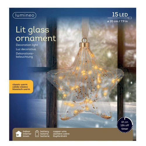 Led hviezda bater. 20x6,5cm