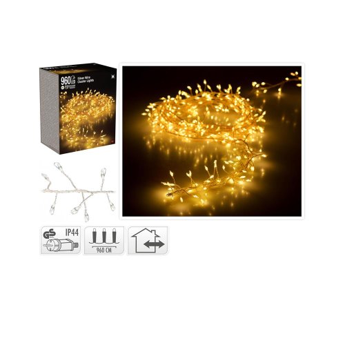 Led960 silver drôt ww/iner,out/ - Vianočné osvetlenie