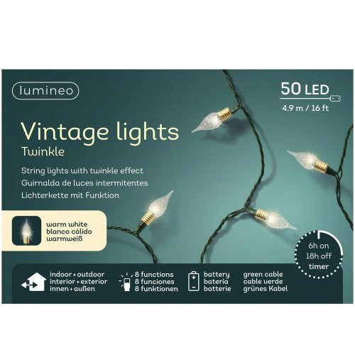 Led reťaz vian. bater. out/ww 4,9m