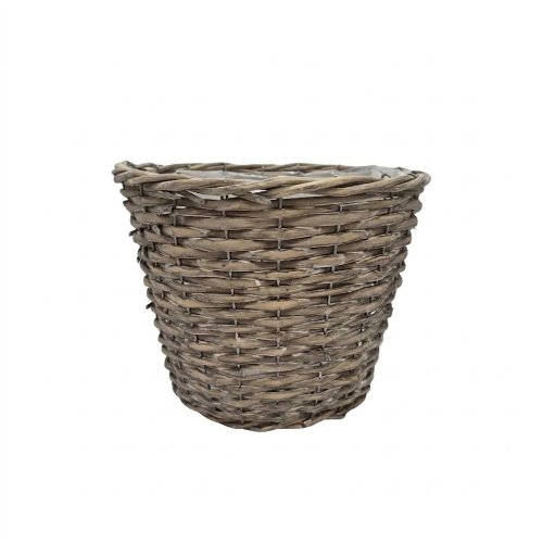 Obal prútie okrúhly sivý 26*20cm