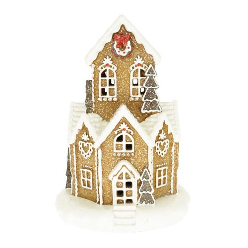 Domček led perník polyres 20x20x32cm - Vianočné dekorácie