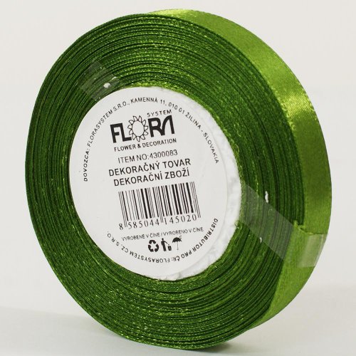 Saten stuha 10mm/15m zelená tm. farba 108