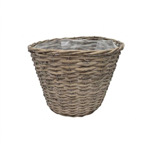 Obal prútie okrúhly sivý 32x25cm - Umelé kvety