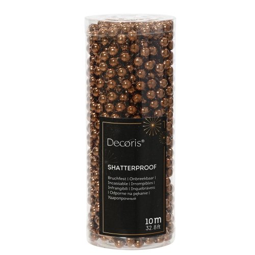 Girlanda mocca korálky pr.0.8cm x1m/ polysterén - Vianočné osvetlenie