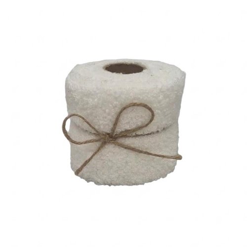 Stuha vianočná froté 8 cm, 2 m biela
