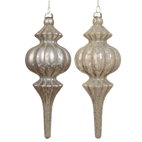 Ozdoba polystyrén gliter krém priemer 7 cm, 17 cm mix 2 druhy
