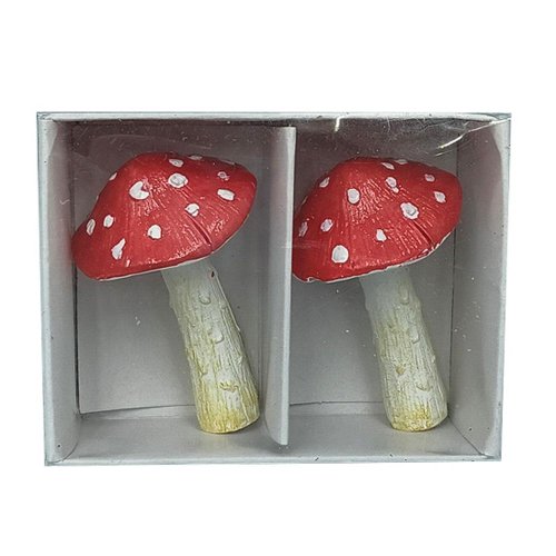 Muchotrávka červená sada 2 ks 3,6 × 2,4 × 5,7 cm