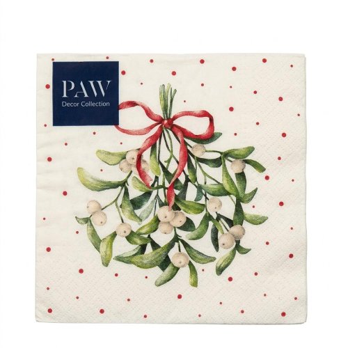Sdl242900 servítky 33x33cm/20/3vrst. mistletoe magic - Umelé kvety