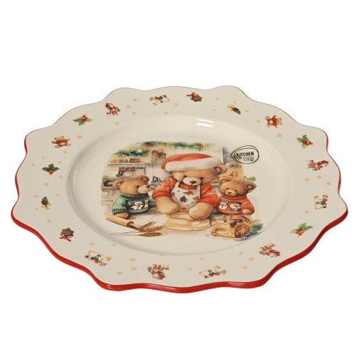 Tanier vian.medvedík pr.25,8cm - Vianočné dekorácie