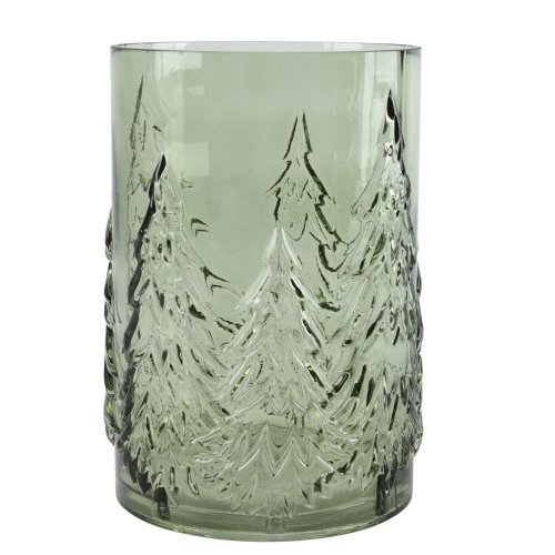 Váza sklo zelená pr16 cm, výška 22 cm