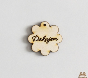 Tabuľka - Ďakujem 3,6 x 3,6 cm (Kópia)