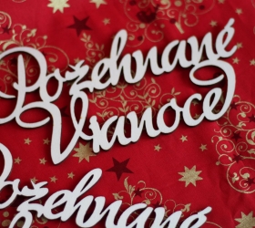 Drevený výsek Požehnané Vianoce