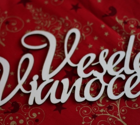 Drevený výsek Veselé Vianoce