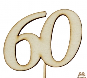 Drevený výsek s číslom 60