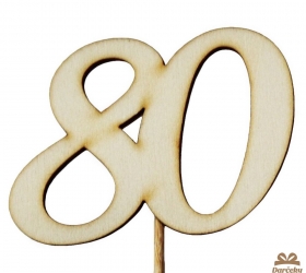 Drevený výsek s číslom 80