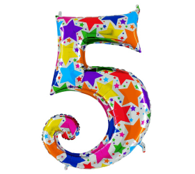Balón narodeninové číslo 5 hviezdy 100 cm