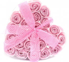 Sada 24 mydlových kvetov - ružová ruža