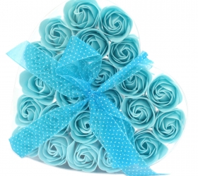 Sada 24 mydlových kvetov - modrá ruža