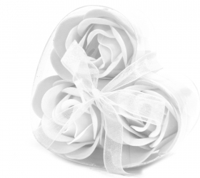 Sada 3 mydlových kvetov - biela