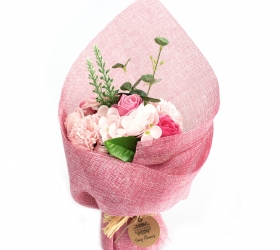 Stojaca mydlová kytica - ružová