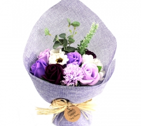 Stojaca mydlová kytica - fialová