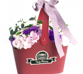 Stojaca mydlová kytica - fialová