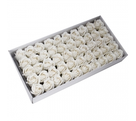 Mydlové kvety, stredná ruža - biela