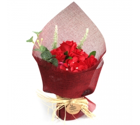 Stojaca mydlová kytica - červená